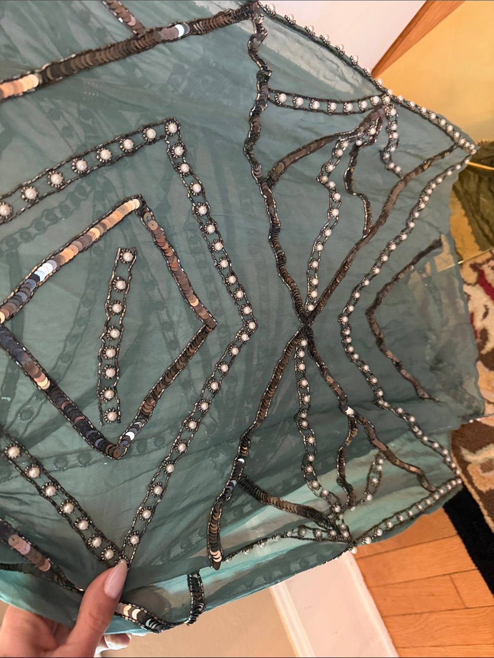 Free People X Jen’s Pirate Booty Space Odyssey Embellished Pearl Kaftan Dress - Picture 7 of 11